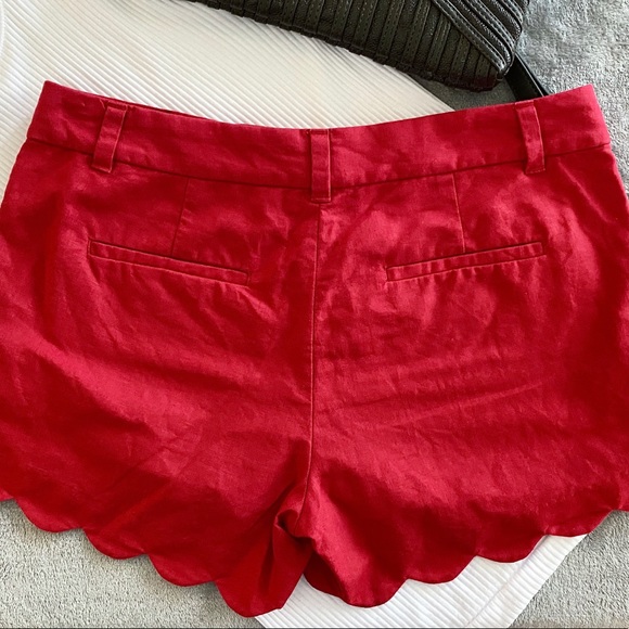 J. Crew Scallop Edge shorts Red Size 6 - Picture 7 of 7